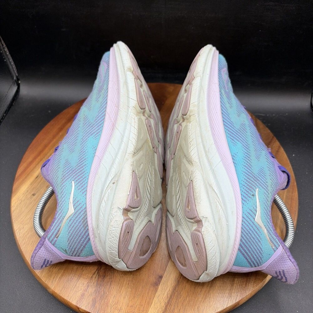 Hoka One One Clifton 9 Women's Size 8 B Road Running Shoes Purple Blue Sneakers - Picture 6 of 8